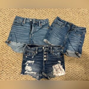 Lot of 3 American Eagle girls jeans shorts